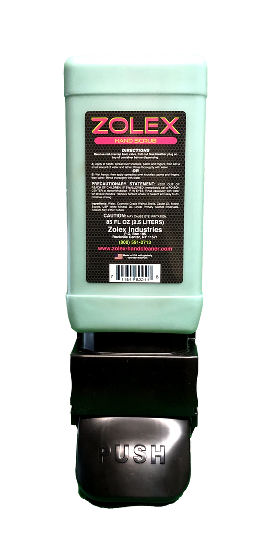 Kit básico de exfoliante de manos ZOLEX Walnut de 2,5 l con dispensador